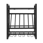 Wall Mounted Wine Rack with Glass Holder for 10 Bottles 10 Wall Mounted Wine Rack with Glass Holder for 10 Bottles