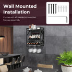Wall Mounted Wine Rack with Glass Holder for 10 Bottles 13 Wall Mounted Wine Rack with Glass Holder for 10 Bottles