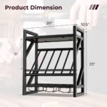 Wall Mounted Wine Rack with Glass Holder for 10 Bottles 11 Wall Mounted Wine Rack with Glass Holder for 10 Bottles