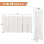 6 Panel Folding Room Divider with Steel Frame and Fabric