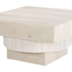 Natural Acacia Wood Coffee Table with Square Top and White-Wash Finish 8 Natural Acacia Wood Coffee Table with Square Top and White-Wash Finish
