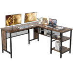 Industrial L-Shaped Corner Desk with Shelves for Home Office 18 Industrial L-Shaped Corner Desk with Shelves for Home Office