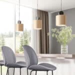 Gold and Black Modern LED Ceiling Lamp with Adjustable Cord