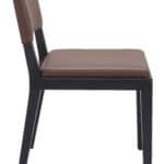 Brown Faux Leather Dining Chair with Wood Frame (Set of 2) 9 Brown Faux Leather Dining Chair with Wood Frame (Set of 2)