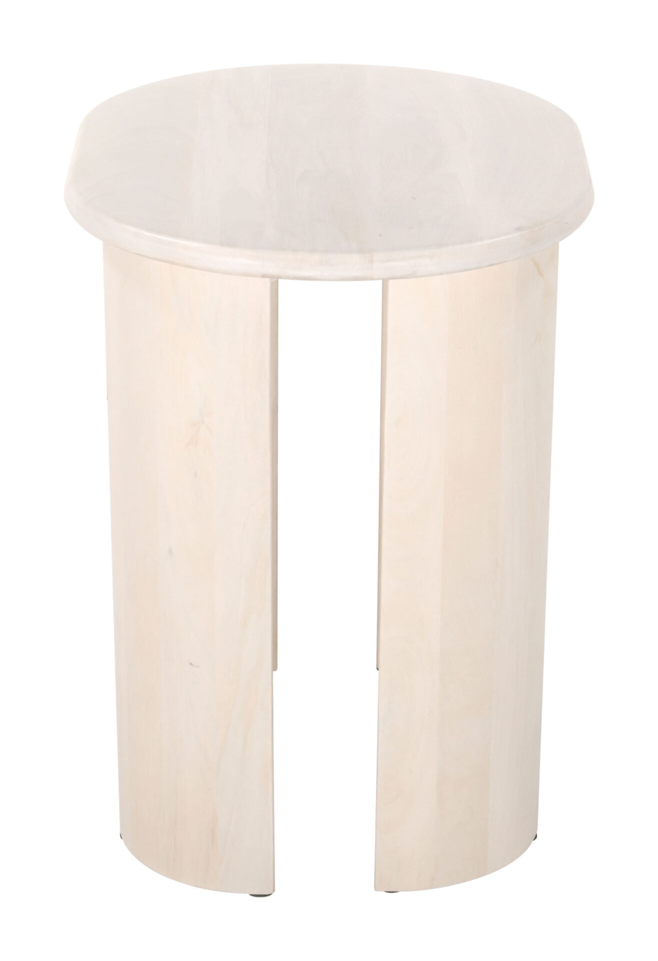 Natural White-Washed Acacia Wood Oval End Table with Durable Design 3 Natural White-Washed Acacia Wood Oval End Table with Durable Design - Image 3