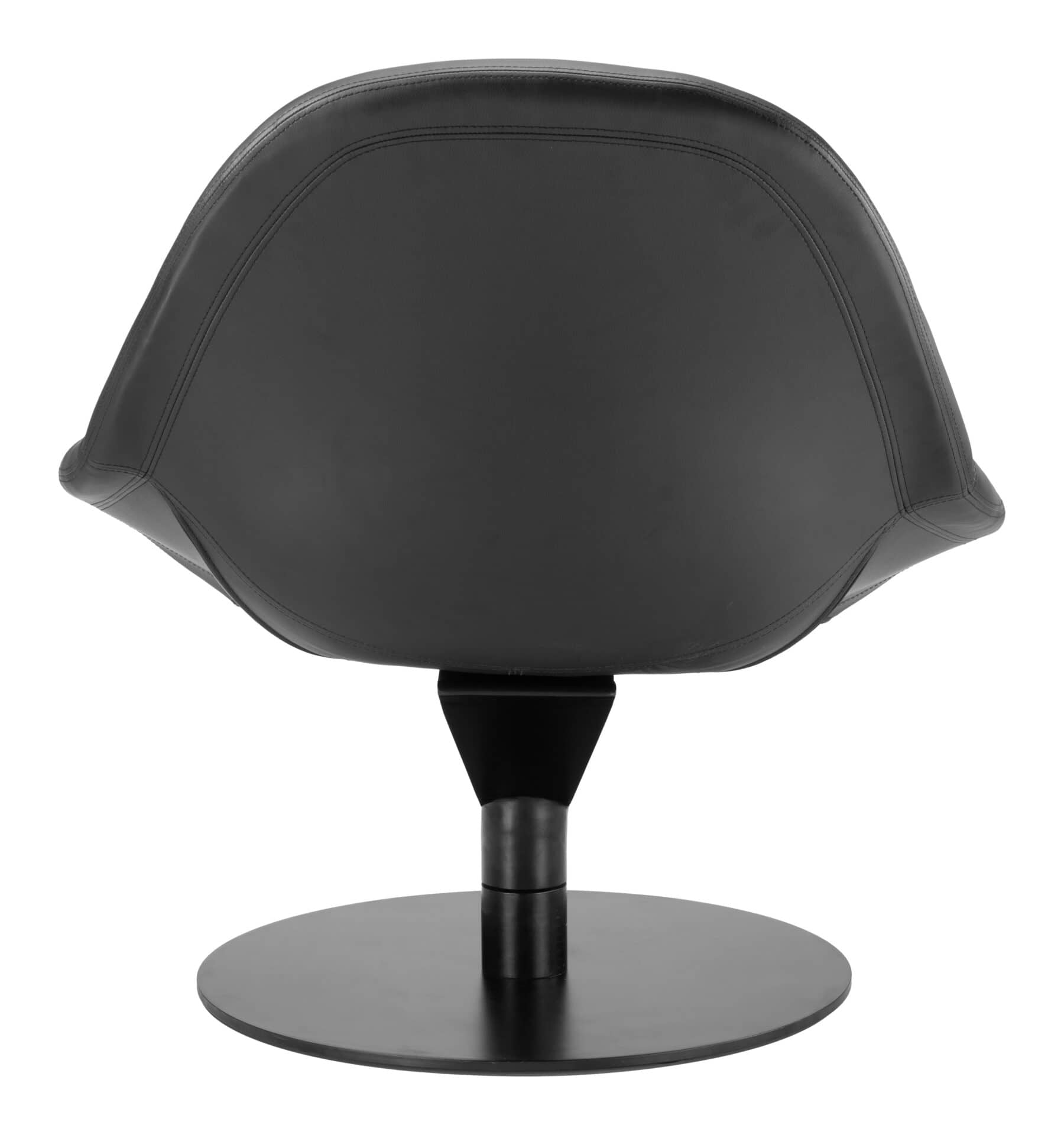 Swivel Black Accent Chair with Faux Leather and Steel Base 4 Swivel Black Accent Chair with Faux Leather and Steel Base - Image 4