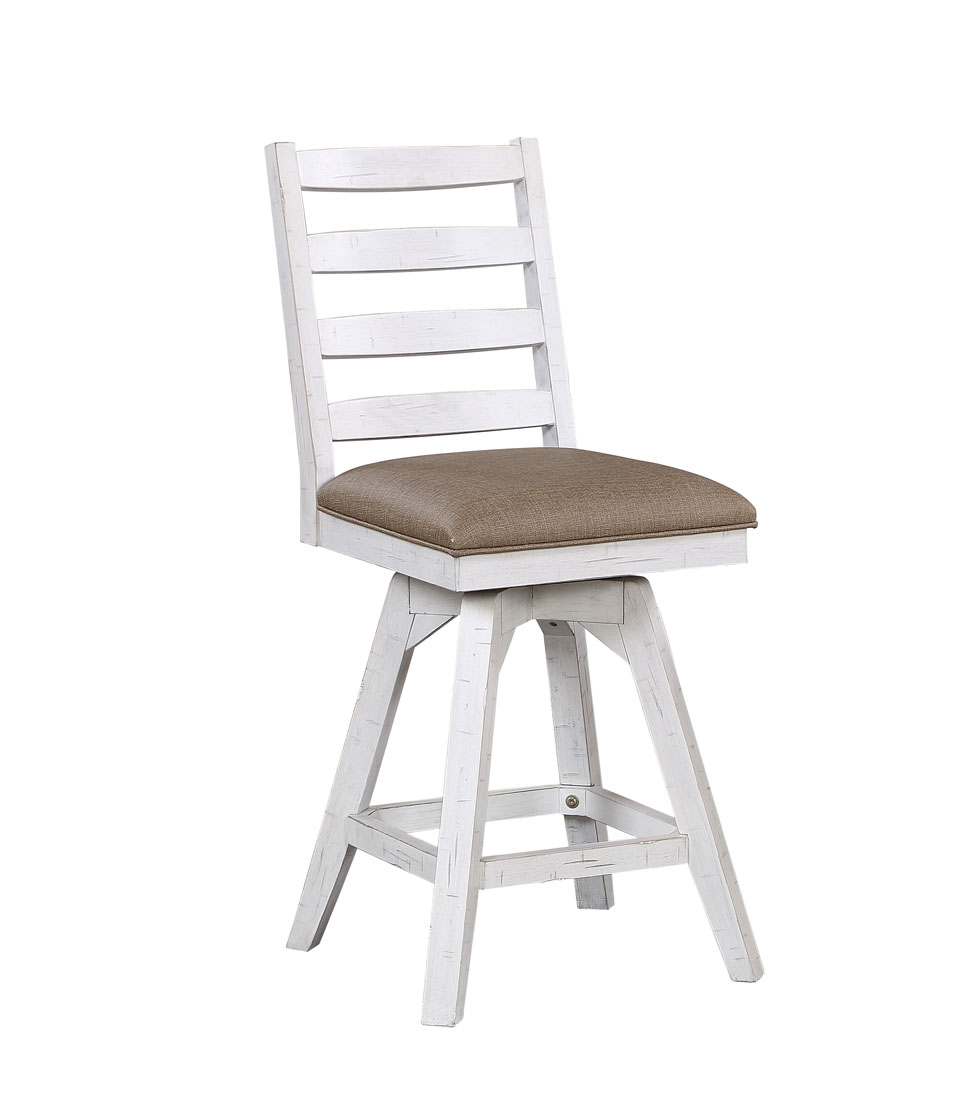 la sierra 24-inch ladder back counter swivel stool with brown vinyl seat