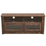 Wood TV Stand with Storage Shelves and Glass Door Cabinets 11 Wood TV Stand with Storage Shelves and Glass Door Cabinets
