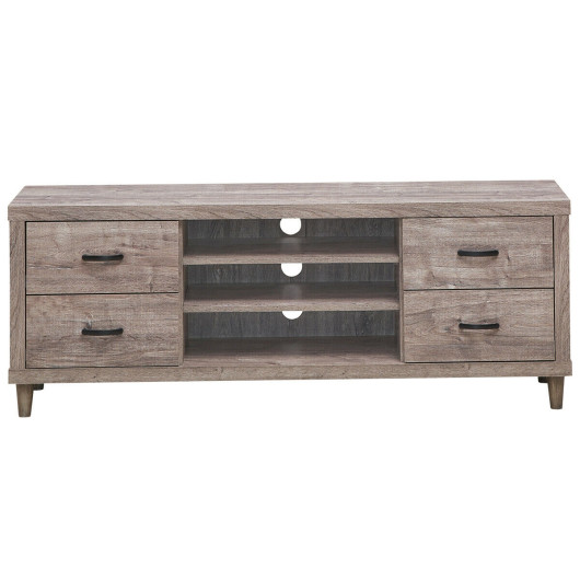 Retro TV Stand with Storage Shelves and Drawers for Living Rooms 4 Retro TV Stand with Storage Shelves and Drawers for Living Rooms - Image 4