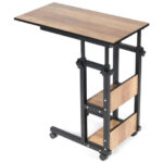 Adjustable C Shape Rolling End Table with Storage Shelves 10 Adjustable C Shape Rolling End Table with Storage Shelves