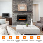 30-Inch Ultra Thin Electric Fireplace Heater with Remote Control
