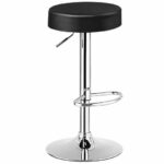 Adjustable Swivel Bar Stool with PU Leather and Footrest (1)