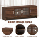 Walnut TV Stand for 70-Inch Screens with Adjustable Shelf