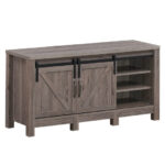 Sliding Barn Door TV Stand with Adjustable Shelves for 55 Inch TVs