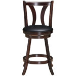 Rustic Swivel Bar Stools with Leather Padded Seats (Set of 2)