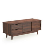 Walnut TV Stand with Storage for TVs up to 60 Inches
