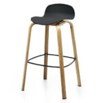Modern Low-Back Bar Stools with Metal Legs (Set of 2)