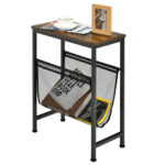 Narrow End Table with Mesh Sling for Small Spaces