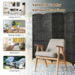 6.5 Ft Tall 6-Panel Folding Room Divider Screen