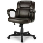 Ergonomic Adjustable PU Leather Office Chair with Armrests