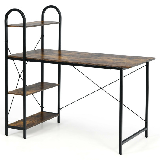 48-Inch Reversible Computer Desk with Shelves for Small Spaces 4 48-Inch Reversible Computer Desk with Shelves for Small Spaces - Image 4