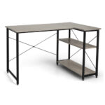 48 Inch Reversible L Shaped Desk with Adjustable Shelf 25 48 Inch Reversible L Shaped Desk with Adjustable Shelf