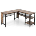 Industrial L-Shaped Corner Desk with Shelves for Home Office 17 Industrial L-Shaped Corner Desk with Shelves for Home Office