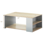 Modern Coffee Table with Storage Shelves for Living Room