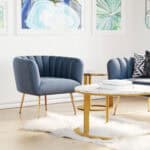 Art Deco Velvet Accent Chair with Gold Legs - Gray 11 Art Deco Velvet Accent Chair with Gold Legs - Gray
