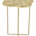 Gold Cast Aluminum Lotus Side Table with Modern Glam Design 12 Gold Cast Aluminum Lotus Side Table with Modern Glam Design