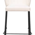 Cream Tufted Upholstery Counter Stool with Footrest (Set of 2) 11 Cream Tufted Upholstery Counter Stool with Footrest (Set of 2)