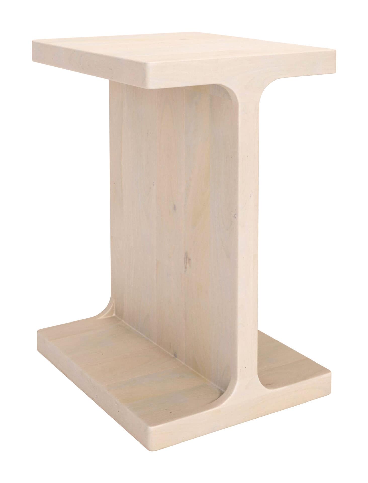 Natural Mango Wood Side Table with Rectangular Top and Rubber Feet 3 Natural Mango Wood Side Table with Rectangular Top and Rubber Feet - Image 3