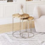 Natural Acacia Wood Coffee and Side Table Set (Set of 2) 10 Natural Acacia Wood Coffee and Side Table Set (Set of 2)