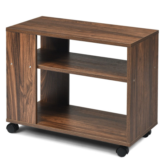 3-Tier Rolling Side Table with Storage and Durable Shelves 4 3-Tier Rolling Side Table with Storage and Durable Shelves - Image 4