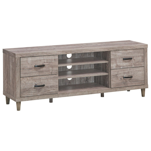 Retro TV Stand with Storage Shelves and Drawers for Living Rooms 3 Retro TV Stand with Storage Shelves and Drawers for Living Rooms - Image 3