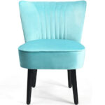 Modern Upholstered Armless Leisure Chairs with Wood Legs (Set of 2) 13 Modern Upholstered Armless Leisure Chairs with Wood Legs (Set of 2)