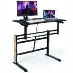 Adjustable Gaming Desk with Pneumatic Height and Cable Management