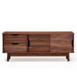 Walnut TV Stand with Storage for TVs up to 60 Inches