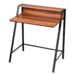 Compact 2 Tier Computer Desk with Ergonomic Monitor Stand