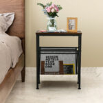 Narrow End Table with Mesh Sling for Small Spaces