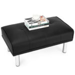 Tufted Ottoman Bench with Stainless Steel Legs for Living Room 18 Tufted Ottoman Bench with Stainless Steel Legs for Living Room