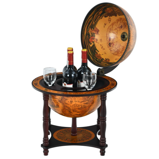 Retro Globe Wine Bar Stand with Storage for Living Room 4 Retro Globe Wine Bar Stand with Storage for Living Room - Image 4