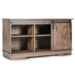 Farmhouse Sliding Barn Door TV Stand Dark Walnut 43 Inches 10 Farmhouse Sliding Barn Door TV Stand Dark Walnut 43 Inches
