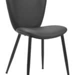 Black Vinyl Dining Chair with Steel Frame (Set of 2) 8 Black Vinyl Dining Chair with Steel Frame (Set of 2)