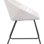 Modern White Tufted Dining Chair with Steel Legs (Set of 2)