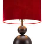 Boho Art Deco Red Table Lamp with Modern Accents