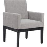 Gray Dining Chair with Arms, Wooden Frame, and Fabric Seat 7 Gray Dining Chair with Arms, Wooden Frame, and Fabric Seat