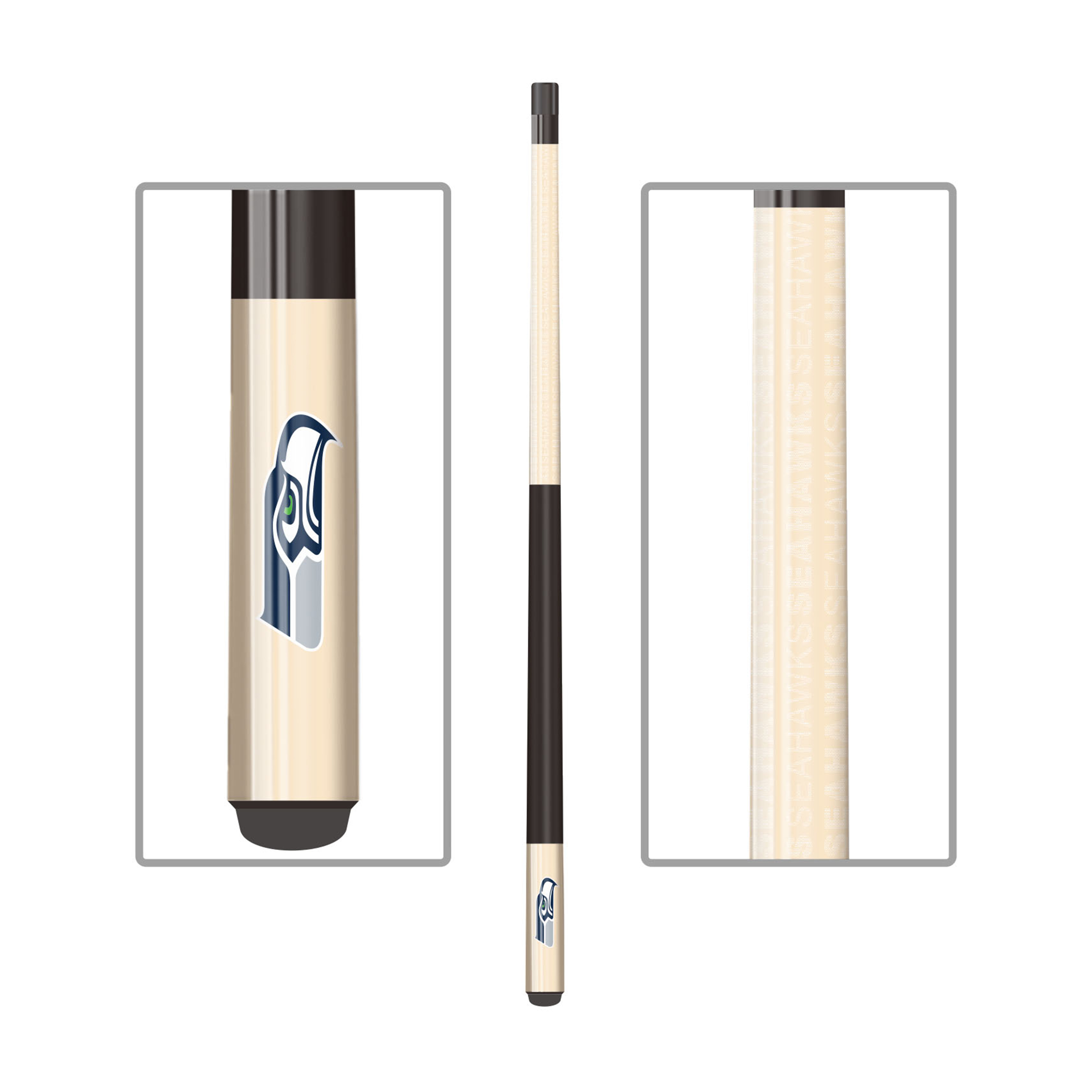 seattle seahawks officially licensed maple fiberglass billiard cue stick