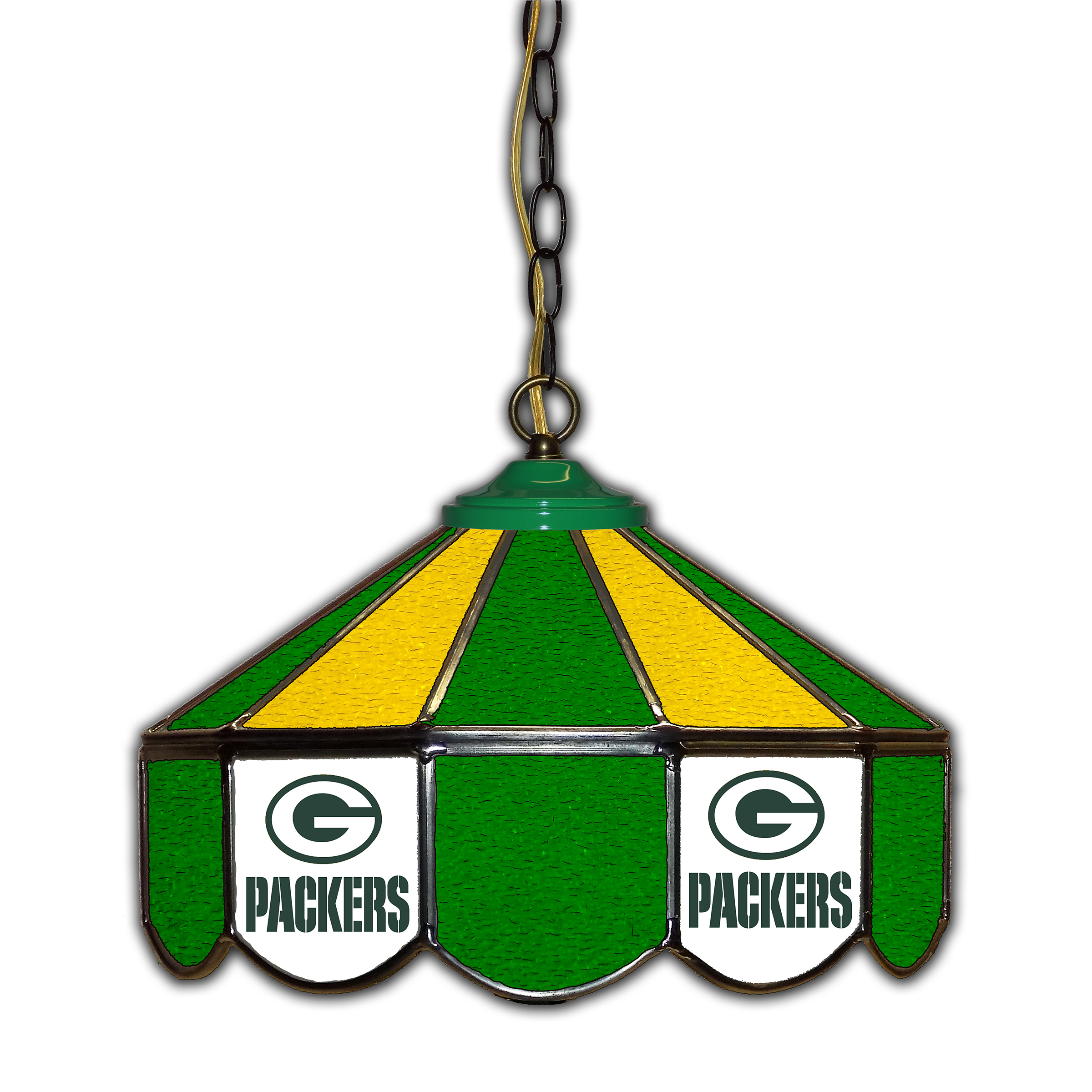 green bay packers stained glass 14-in pub light