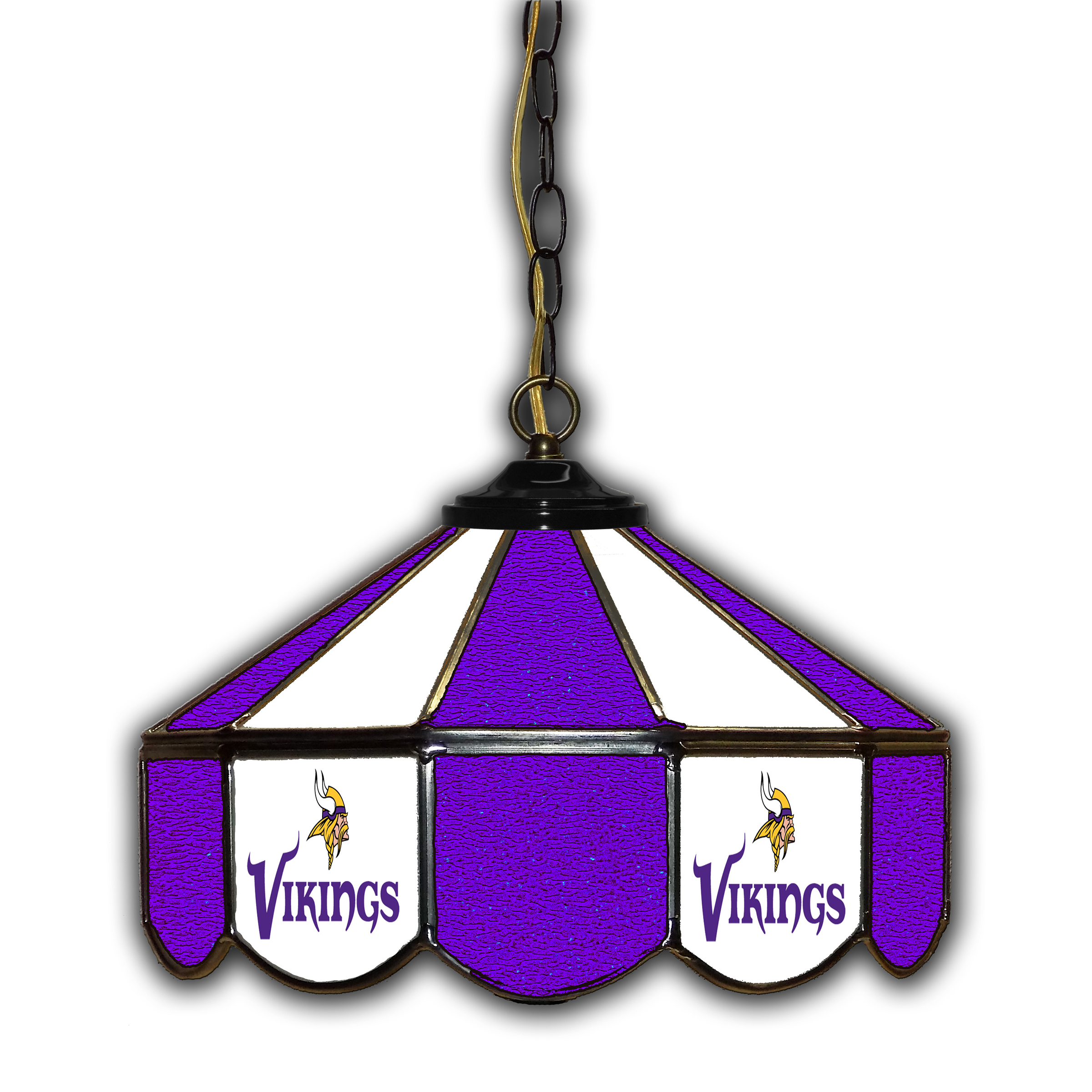 minnesota vikings 14-in stained glass handcrafted pub light